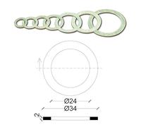 Acquastilla 109764 Guarnizioni per Bocchettoni Ghisa, Multicolore, Set di 100 Pezzi