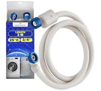 Acquastop Tubo Carico Lavatrice e Lavastoviglie 2m con Valvola di Sicurezza Diritta e Angolata Ø 3/4" per Ingresso Acqua Max 25°C - MADE IN EU - Garanzia di 10 Anni - MONTERAL