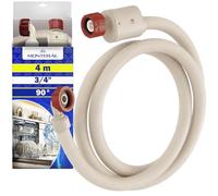 Acquastop Tubo Carico Lavatrice e Lavastoviglie 4 m con Valvola di Sicurezza Diritta e Angolata Ø 3/4" per Ingresso Acqua Max 90°C - Garanzia di 10 Anni - MONTERAL