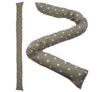 Paraspifferi Imbottito per Porte e Finestre, Cuscino Parafreddo Isolante, Salamino in Cotone, Tortora con Pois - cm. 8x120 (1)