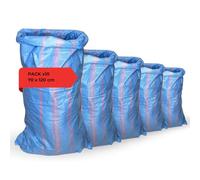 acquaverde | 5 Sacchi in Polipropilene 70x120 cm, Blu - Ideali per Raccolta di Olive, Patate e Cereali | Ottimi per Giardinaggio