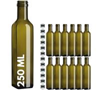 42 BOTTIGLIE MARASCA PER OLIO LIQUORE IN VETRO VERDE SENZA TAPPO 250 ml