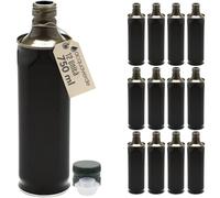 acquaverde | 12 Bottiglie in Latta 750 ml per Olio di Oliva, Contenitore Alimentare Verde, Design Squadrato, Incluso Tappo Prefilettato in Metallo con Salvagoccia