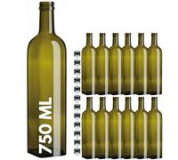 acquaverde | 12 Bottiglie Marasca in Vetro Scuro Uvag, Bottiglia per Olio e Liquori da 750 ml con Tappo Dosatore