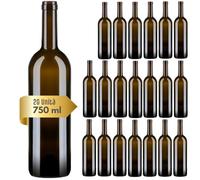 acquaverde | 20 Bottiglie Bordolese per Vino da 750 ml in Vetro Scuro UVAG, Contenitore Alimentare, Bottiglia Vuota per Vini Rosso, Bianco e Rosato con Imboccatura idonea per Tappo in Sughero