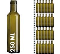 acquaverde | 24 Bottiglia Marasca per Olio in Vetro Scuro Uvag da 250 ml con Tappo Dosatore Incluso