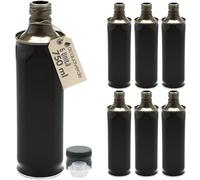 acquaverde | 6 Bottiglie in Latta 750 ml per Olio di Oliva, Contenitore Alimentare Verde, Design Squadrato, Incluso Tappo Prefilettato in Metallo con Salvagoccia