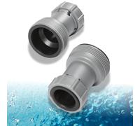 acquaverde | Adattatori Piscina 32/38 mm Compatibili con Intex e Bestway - Set 2 Connettori per Tubi Piscine Fuori Terra, Facili da Installare, Colore Grigio