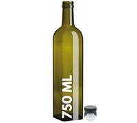 acquaverde | Bottiglia in Vetro Scuro Uvag, Marasca per Olio e Liquori da 750 ml con Tappo Dosatore