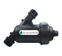 acquaverde | Filtro in Linea 3/4" per Irrigazione, Cartuccia Rete in Acciaio Inox 120 Mesh (130 micron), Attacchi Filettati Maschio, Tappo Svuota Residui Ispezionabile, Impianti Agricoli e Orto