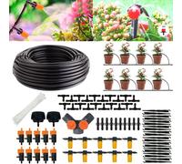 Acquaverde Kit di Irrigazione A Goccia, 20m Irrigazione Automatica Giardino con soli Ugelli Regolabili Claber, Impianto di Irrigazione a Goccia per Vasi, Aiuola, Serra, Patio, Prato (20 Vasi)