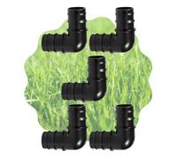 acquaverde Raccordo a Gomito Connettore Angolare per Tubi Irrigazione 90° Portagomma Nero Orto Facile (5, 32 mm)