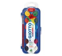 Acquerelli GIOTTO Ø 30 mm assortiti scatola da 12 + 1 pennello - F351200