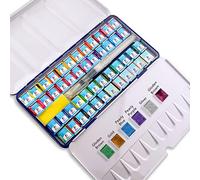 Acquerelli Professionali di Qualità Artistica, Set a 48 Colori di Alta Qualità con 6 Colori Metallici, Ideali per Principianti e Utenti Avanzati con Standard Elevati