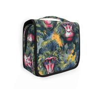 Acquerello Animale Mandrillo Lime Camouflagravel kit per le donne con gancio appeso Borsa leggera per la cura della pelle Verticale Free-Standing