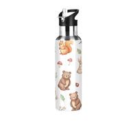 Acquerello Animali Volpi Bottiglia di Acqua In Acciaio Inossidabile 20 Oz, BPA -Free Sport Bottiglia D'acqua Bottiglie di Acqua A Prova Di Perdita
