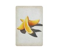 Acquerello arancione fette di latta metallo segni decorazioni da parete per bar pub club cafe room fattoria bianco 30 x 20 cm