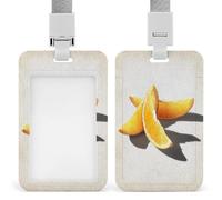 Acquerello arancione fette ID Badge Holder clip retrattile titolare della carta di protezione nome distintivo nome tag per lavoro ufficio medico infermiera