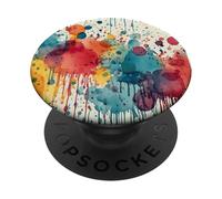 Acquerello Arte Astratta, Splatter Colorato, Decorazione Moderna PopSockets PopGrip Adesivo