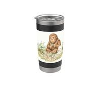 Acquerello Arte Bigfoot Alien Campfire Tea Party Cute Ghost Bicchiere termico in acciaio inox doppia parete