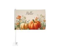 Acquerello Autunno Zucche Fiori Campi Ciao Auto Bandiera All'aperto Finestra Clip 30x45 Cm Doppio Lato Decorazione Auto