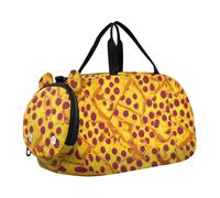 Acquerello Balene Blu Spazio Notturno Ragazze Duffle Bags Borsa Da Viaggio Tote Pernottamento Weekender Duffel Ragazzi Carry on Duffel Bag Sport Duffle Bag, Fette Di Formaggio Pizza Giallo, classico