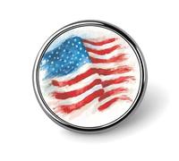 Acquerello Bandiera Americana Semplice Rotonda Spilla per Uomo Donna Moda Distintivo Collare Pin Vestito Giacca Zaino Accessori