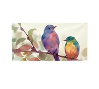 Acquerello Bird Rest on The Tree Stampato Banner Segni Personalizzati Foto Testo Sfondo Banner Indoor Outdoor Wall Banner per Decorazioni per la Casa o Fondali