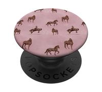 Acquerello cavalli e stelle su rosa PopSockets PopGrip Adesivo