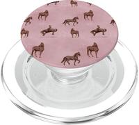 Acquerello cavalli e stelle su rosa PopSockets PopGrip per MagSafe