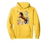 Acquerello Cavallo Summerween Brown Horse Animals Wildlife Felpa con Cappuccio