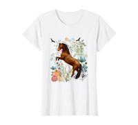 Acquerello Cavallo Summerween Brown Horse Animals Wildlife Maglietta