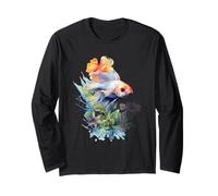 Acquerello colorato Betta Fish Tropical Aquatic Art Maglia a Manica