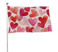 Acquerello Cuori Rosso E Rosa Bandiera 3x5 Ft Outdoor Giardino Bandiere Banner Decor Per Cortile Portico Prato Fattoria