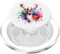 Acquerello Deer Art, Colorful Buck per la natura Wildlife Amante PopSockets PopGrip per MagSafe