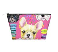 Acquerello del cucciolo del bulldog francese, Borsa da toilette Borsa per trucco Borsa per cosmetici Borsa da toilette da viaggio portatile