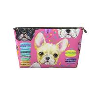 Acquerello del cucciolo del bulldog francese, Borsa per il trucco Borsa per cosmetici Borsa da toilette da viaggio portatile Borsa da toilette