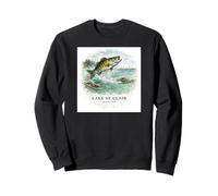Acquerello di Pesca della spigola del Lago St. Clair Michigan Felpa