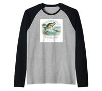 Acquerello di Pesca della spigola del Lago St. Clair Michigan Maglia con Maniche Raglan