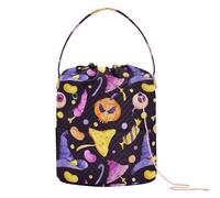 Acquerello Dipinto a Mano Occhi Tutti i Santi Felice Halloween Filati Borse Crochet Organizzatore di Filati Portatile Tote per Crochet Carrier Crochet Fornitura