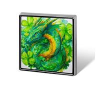 Acquerello drago di San Patrizio con trifogli spille unisex e spille quadrate leggere bavero distintivo gioielli per abbigliamento scialle cappello