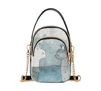 Acquerello Due Gatti Profilo donne alla moda borse a tracolla con multi tasche borse a mano per le donne per il lavoro