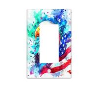 Acquerello Eagles 4 di luglio Interruttore Copertura Parete Piastra 1 Gang Singolo Rocker, America Independence Day Frontalino Elettrico per Camera da Letto Bagno Decor USA Standard Size Switchplate