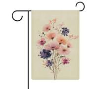 Acquerello Fiore Selvatico Bouquet Bandiera Giardino Stagionale Vacanze Juta Doppio Lato Casa Cortile Esterni Bandiere 30x45,7