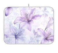 Acquerello Fiori di Giglio Viola Chiaro Resistente Al Calore Stuoia di asciugatura Stuoia di Stecca Stuoia XL Stuoie di asciugatura per la Cucina 18 x