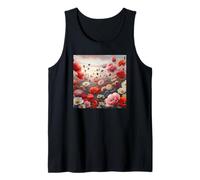 Acquerello Fiori e Api Rosa e Rosso Canotta
