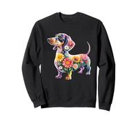 Acquerello Floreale Bassotto Salsiccia Cane Boho Felpa