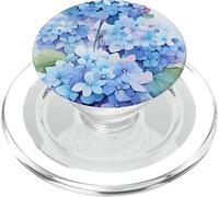 Acquerello Floreale Blu Ortensie Fiore PopSockets PopGrip per MagSafe