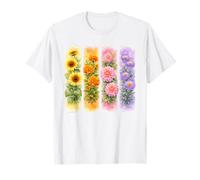 Acquerello Floreale Girasoli Calendule Dalie Astri Maglietta