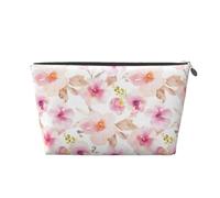Acquerello floreale rosa e viola, Borsa da toilette Borsa per trucco Borsa per cosmetici Borsa da toilette da viaggio portatile